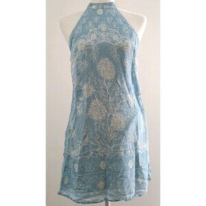 Urban Outfitters Blue Catalina Print Halter Mini Dress Size Small Petite